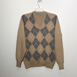 LYLE & Scott cashmere argyle design V neck long sleeves men’s sz 42